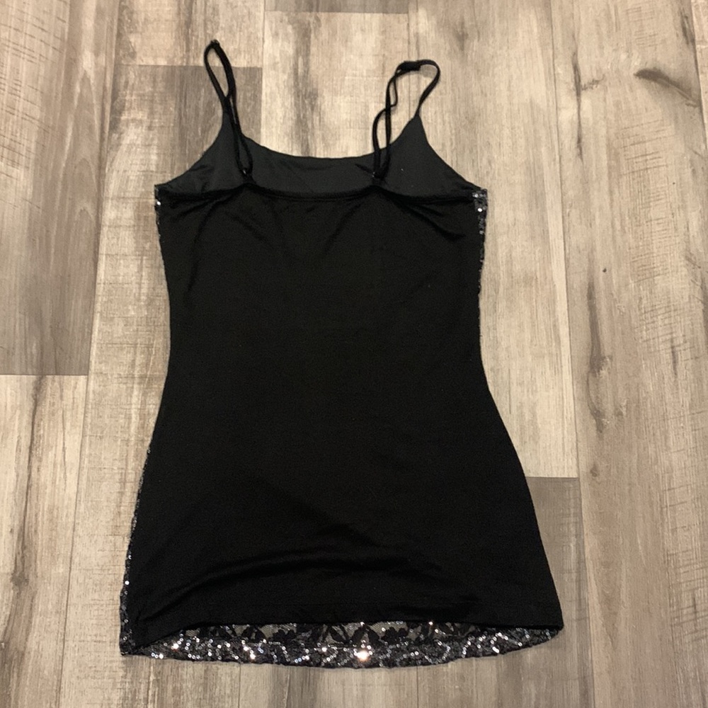 Vanity Small black and silver bling tank top - Picture 6 of 8